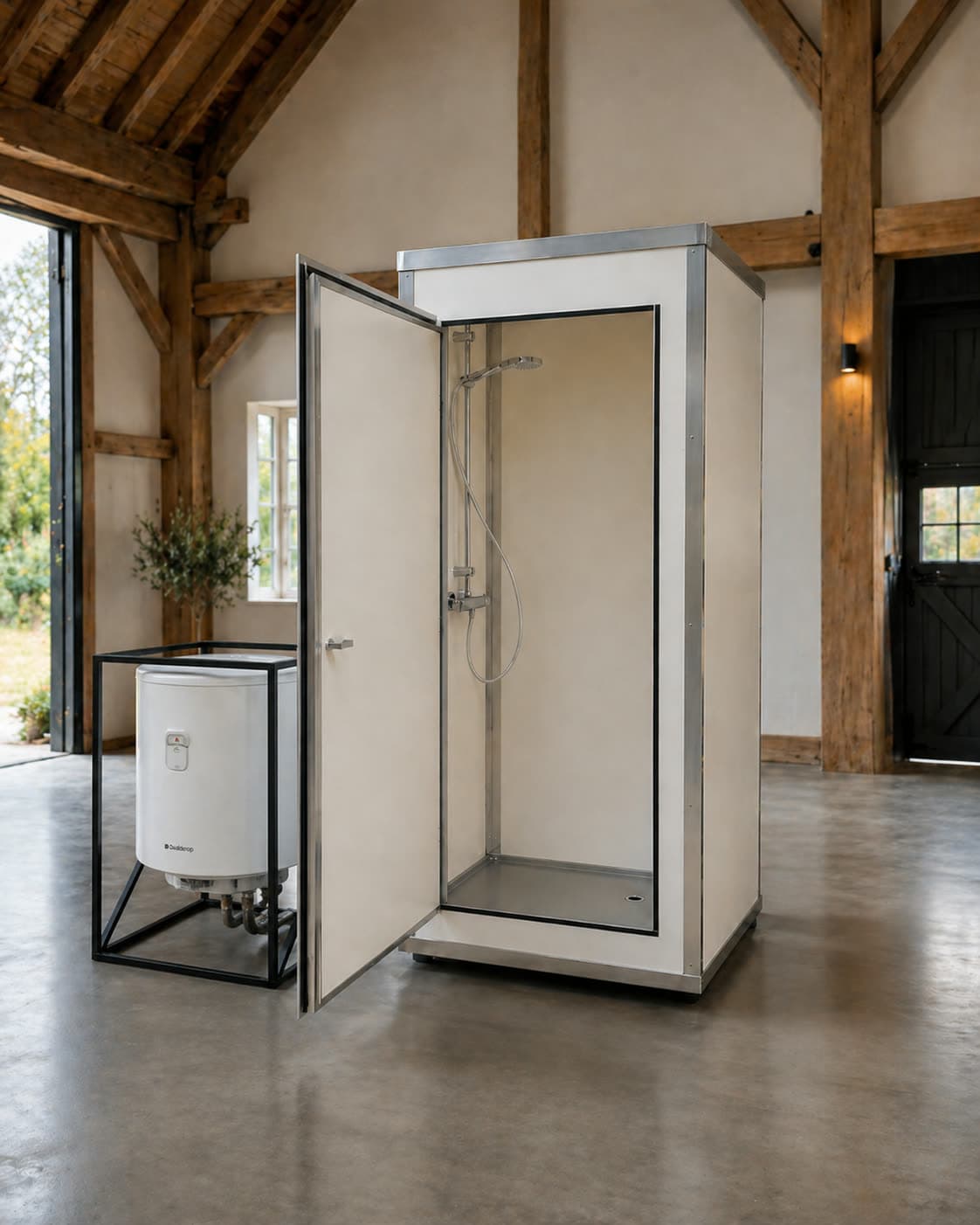 Binnen douchecabine met stevige deur